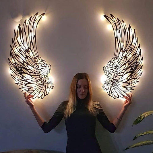 Melek Kanatları Duvar Sanatı (LED Işıklı)